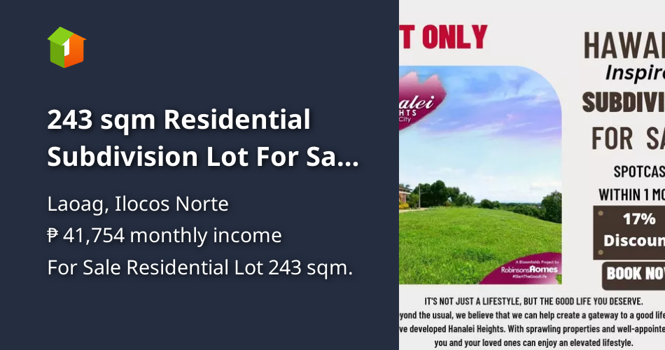 243 sqm Residential Subdivision Lot For Sale in Laoag Ilocos Norte [Lot