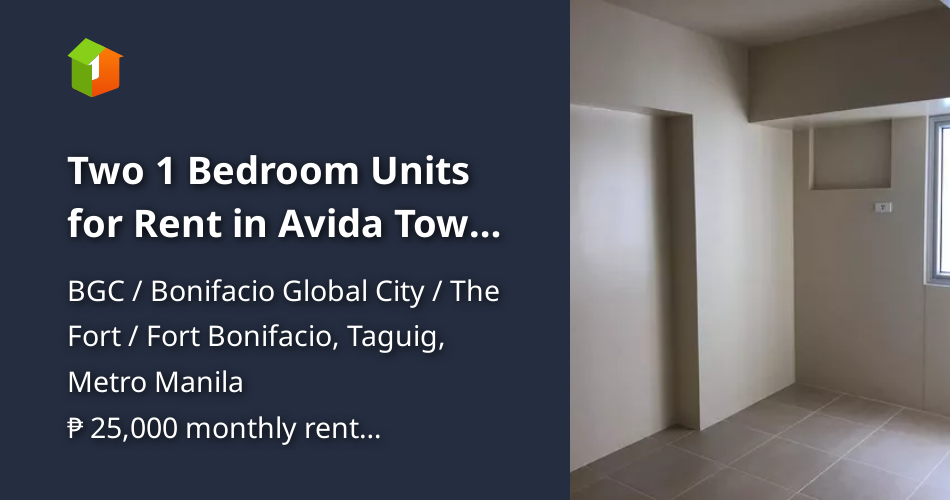 Two 1 Bedroom Units for Rent in Avida Tower Turf BGC Taguig City [Condo