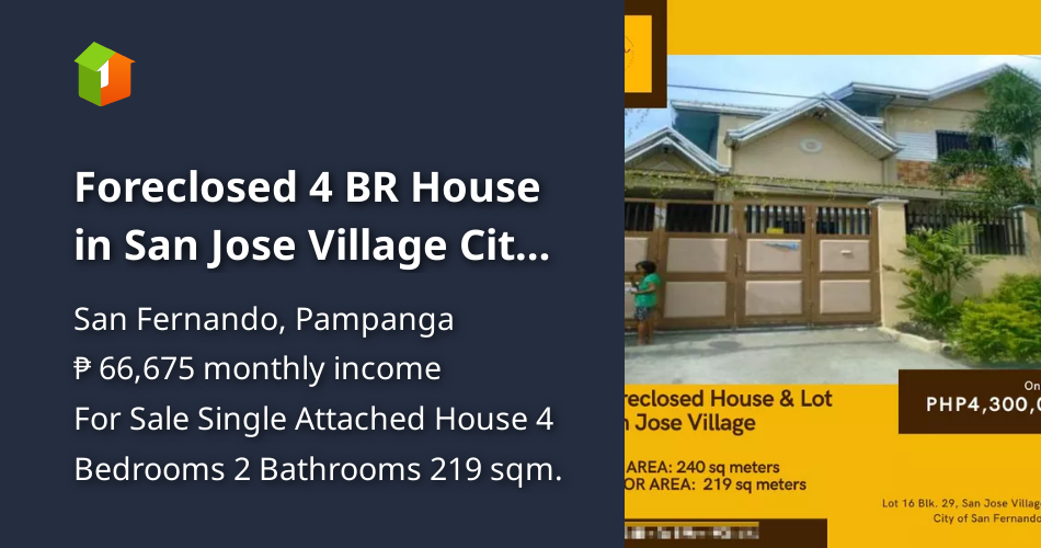 Foreclosed 4 BR House in San Jose Village City near SM Pampanga [House