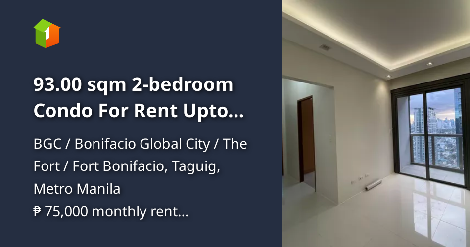 93.00 sqm 2bedroom Condo For Rent Uptown Ritz unit [Condo 🏙️