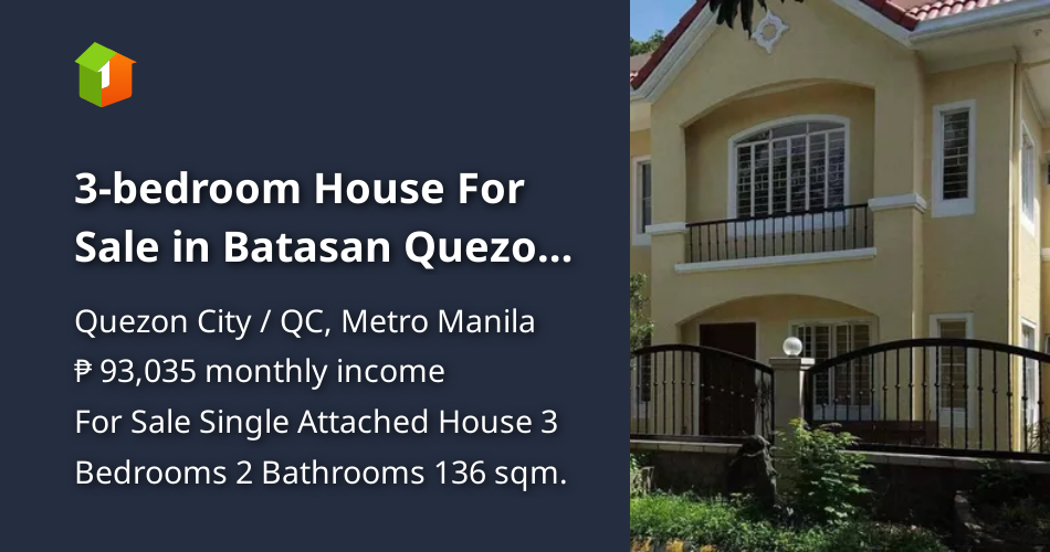 3bedroom House For Sale in Batasan Quezon City [Houses and Lots 🏘️] (September 2024) in Quezon
