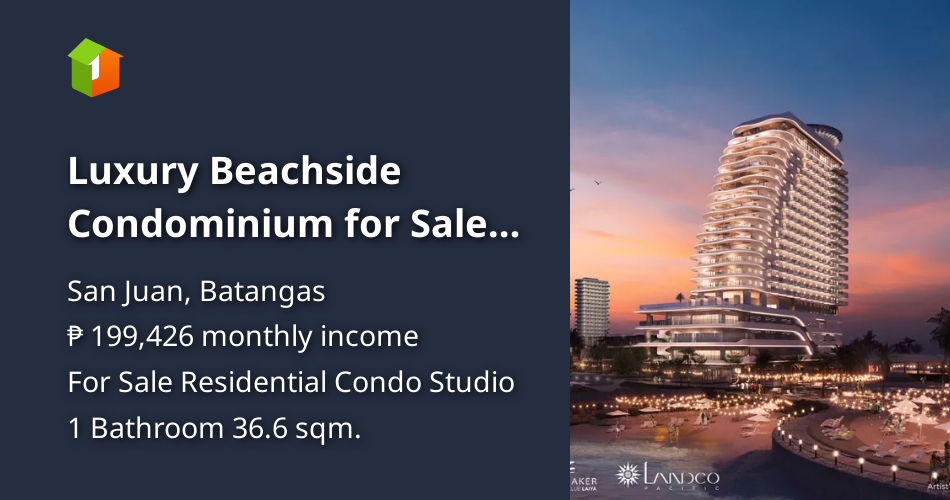 Picture of Luxury Beachside Condominium for Sale in San Juan, Batangas [Condos 🏙️ ...