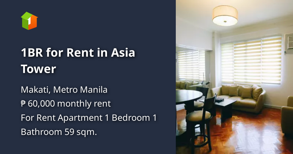1BR for Rent in Asia Tower [Condo 🏙️] (January 2023) in Makati, Metro