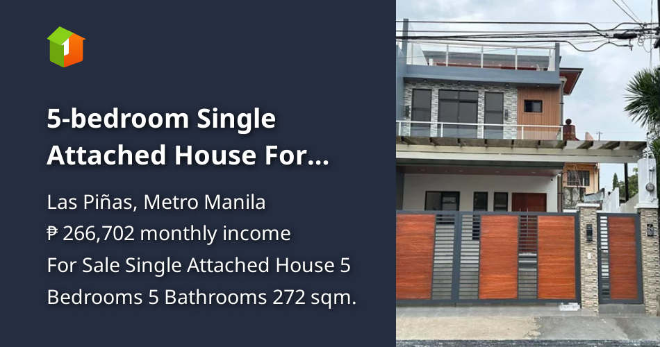 5bedroom Single Attached House For Sale in BF Almanza Las Pinas [House