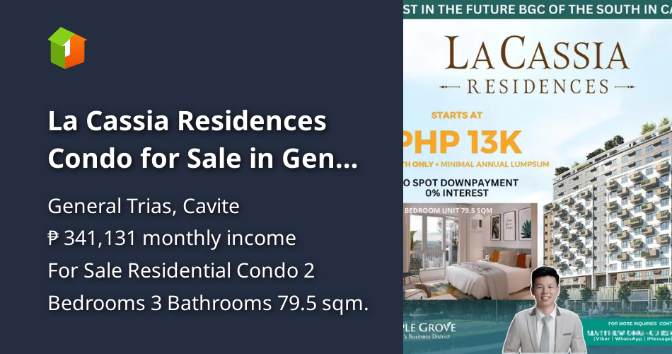 La Cassia Residences Condo for Sale in Gen Tri, Cavite 79.5 sqm [Condos ...