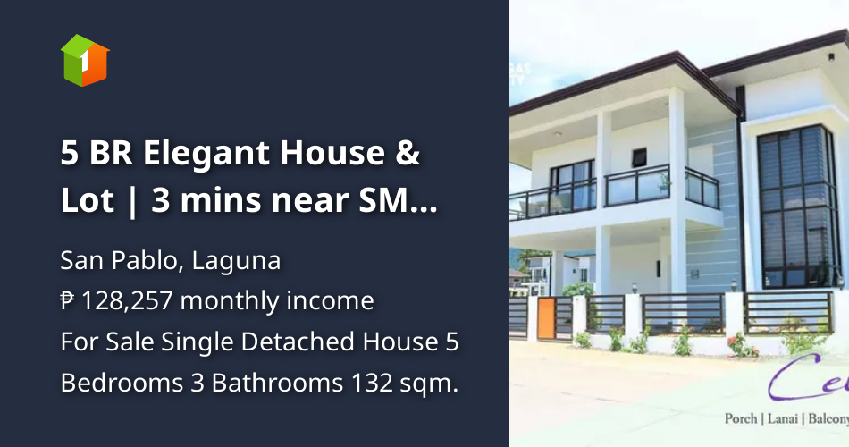 5 BR Elegant House & Lot 3 mins near SM San Pablo [House and Lot 🏘️