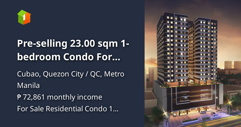 Preselling 23.00 sqm 1bedroom Condo For Sale in Cubao [Condo 🏙️