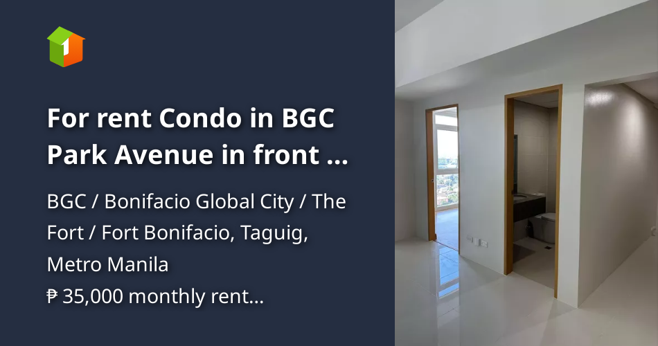 For rent Condo in BGC Park Avenue in front of Mitsokoshi Mall and ...