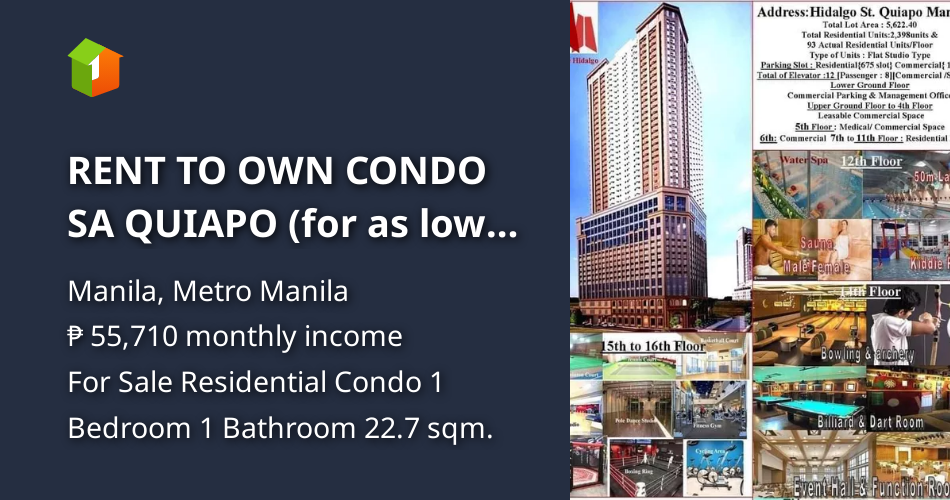 RENT TO OWN CONDO SA QUIAPO (for as low as 9k monthly) [Condo 🏙️