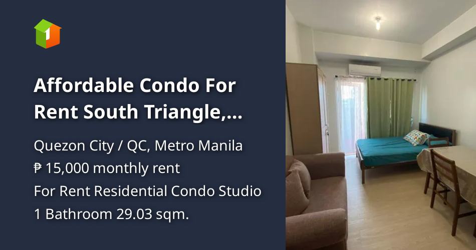 Affordable Condo For Rent South Triangle, Quezon City [Condo 🏙️] (April