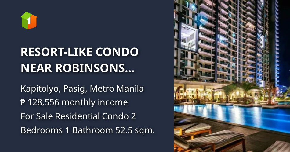 RESORTLIKE CONDO NEAR ROBINSONS GALLERIA 2BEDROOM 52.50 SQM