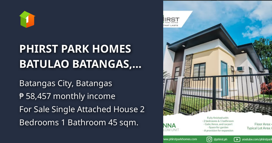 PHIRST PARK HOMES BATULAO BATANGAS, BRENNA BUNGALOW [House and Lot 🏘️