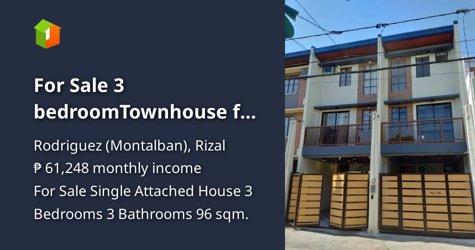 For Sale 3 bedroomTownhouse for Sale in Eastwood Greenview [House and Lot 🏘️] (July 2023) in