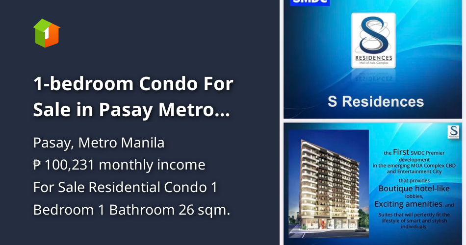 1bedroom Condo For Sale in Pasay Metro Manila near MOA [Condo 🏙️