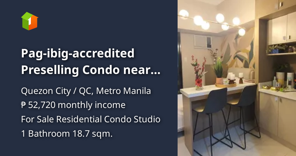 Pagibigaccredited Preselling Condo near EDSA in Quezon City [Condo 🏙️