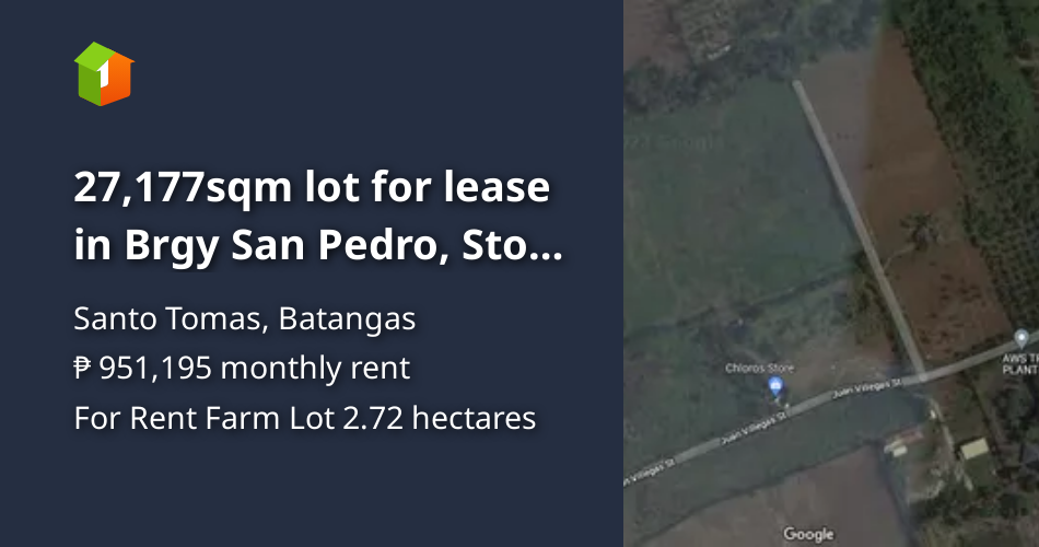 27,177sqm lot for lease in Brgy San Pedro, Sto Tomas, Batangas [Lot 🚜
