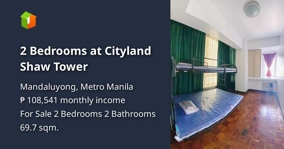 2 Bedrooms at Cityland Shaw Tower [Condo 🏙️] (April 2020) in Mandaluyong, Metro Manila for sale