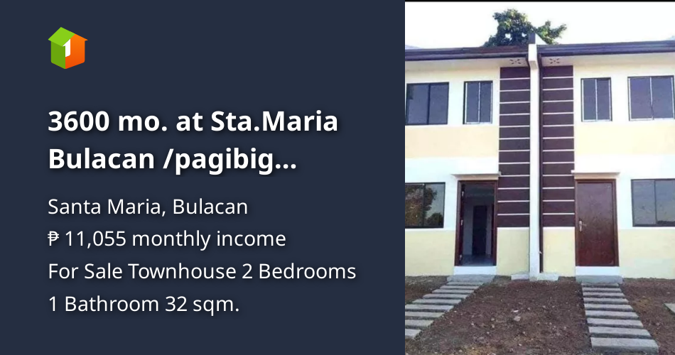 3600 mo. at Sta.Maria Bulacan /pagibig financing [House and Lot 🏘️