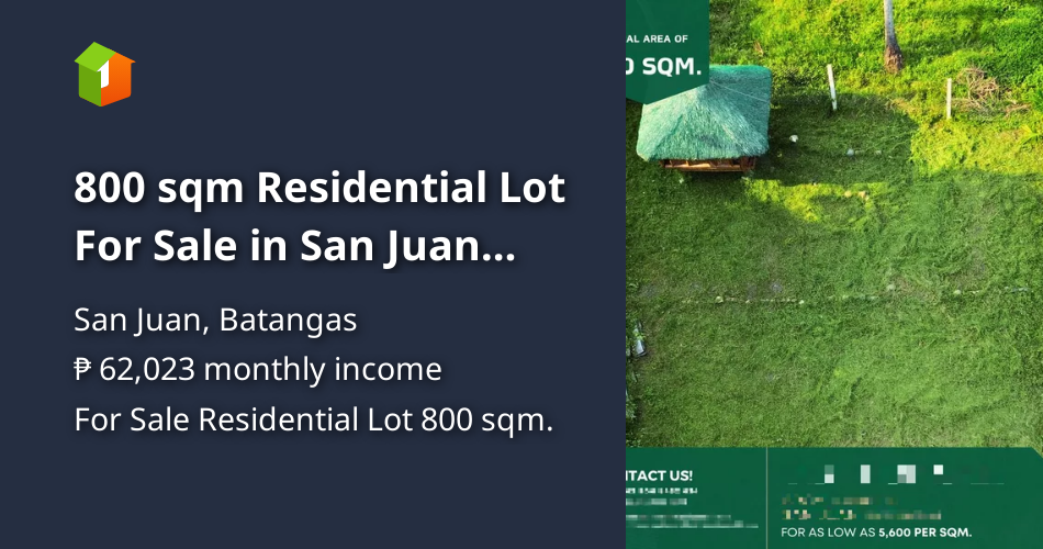 800 sqm Residential Lot For Sale in San Juan Batangas [Lots 🚜] (October