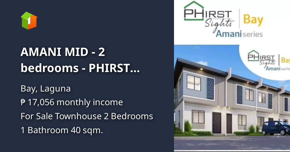 AMANI MID 2 bedrooms PHIRST PARK HOMES LAGUNA BAY (THRU PAG IBIG) [House and Lot 🏘️