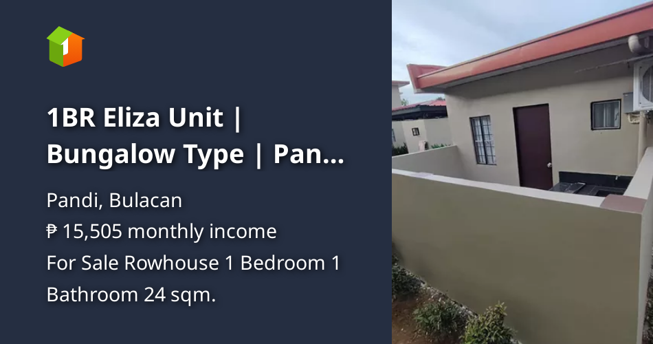 1BR Eliza Unit Bungalow Type Pandi Bulacan [House and Lot 🏘️