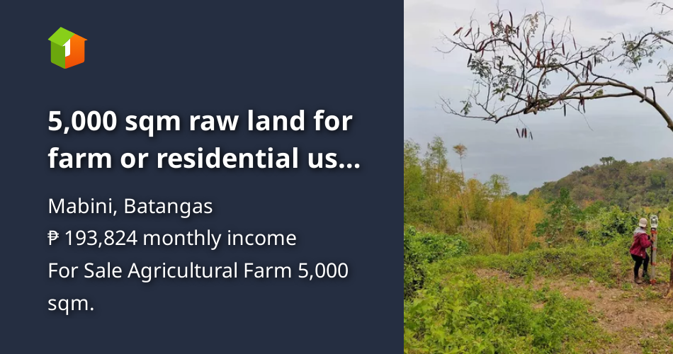 5,000 sqm raw land for farm or residential use, with overlooking [Lot 🚜 ...