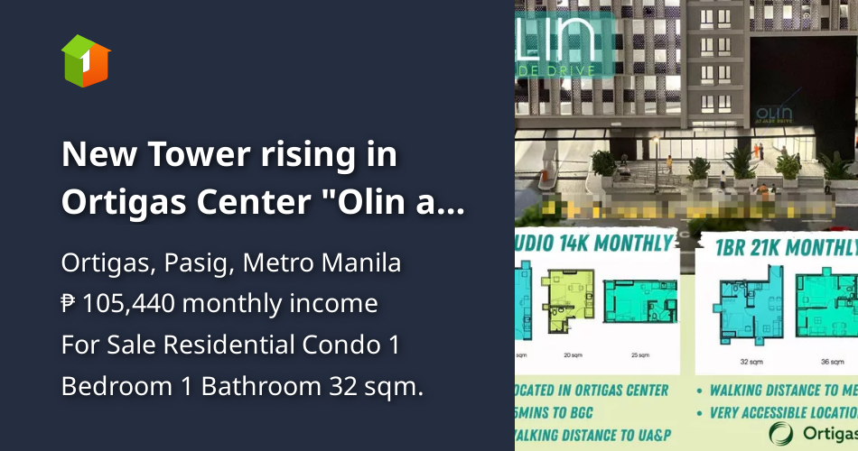 New Tower rising in Ortigas Center "Olin at Jade Drive" [Condo 🏙️