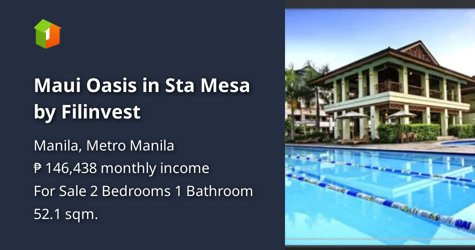 Maui Oasis in Sta Mesa by Filinvest [Condo 🏙️] (March 2022) in Manila, Metro Manila for sale