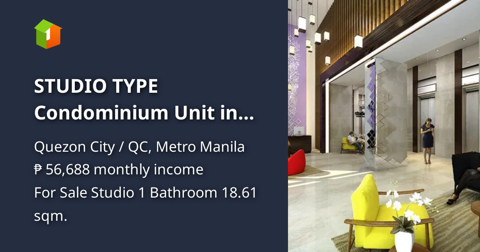 STUDIO TYPE Condominium Unit in STUDIO 7 by Filinvest [Condos 🏙️ ...