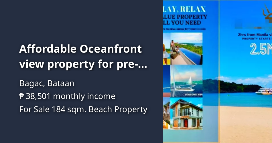 Affordable Oceanfront view property for pre-sale [Beach Properties 🏖️ ...