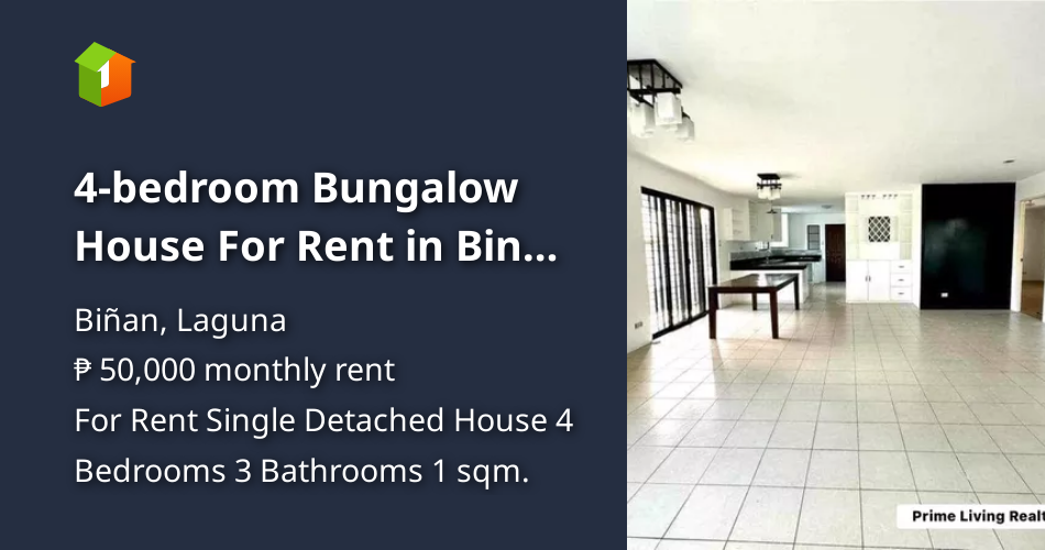 4bedroom Bungalow House For Rent in Binan Laguna [House and Lot 🏘️