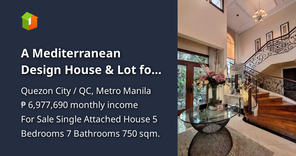 A Mediterranean Design House & Lot for Sale in Corinthians Quezon City