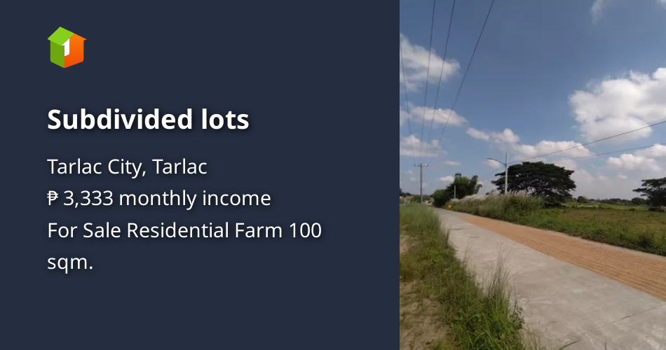 Subdivided lots [Lots 🚜] (November 2023) in Tarlac City, Tarlac for sale