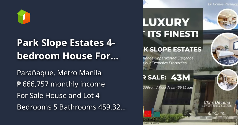 Park Slope Estates 4bedroom House For Sale in Paranaque Metro Manila