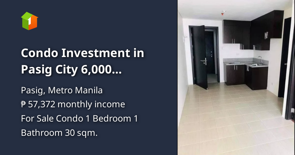 Condo Investment in Pasig City 6,000 monthly near Sta. Lucia Mall