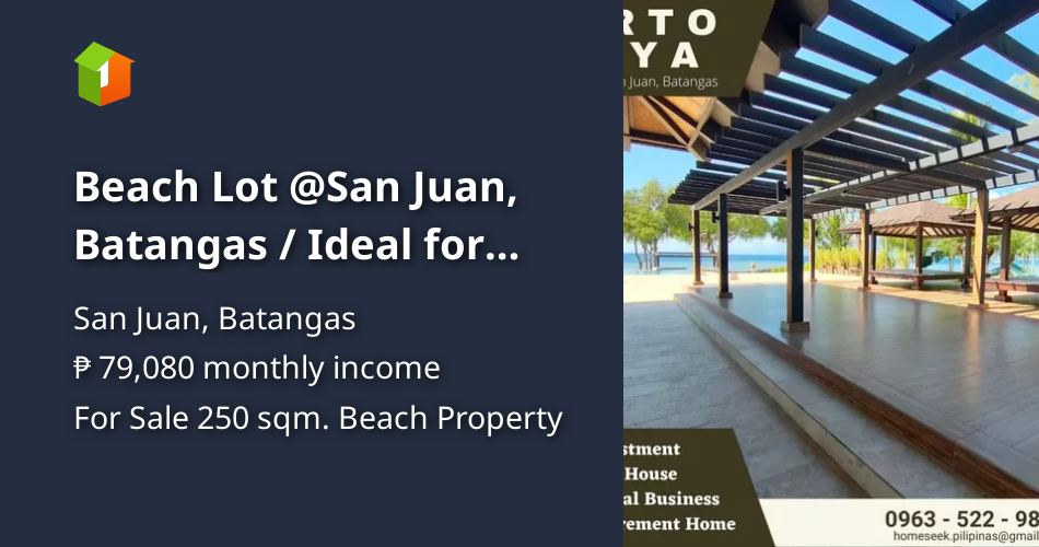 Beach Lot San Juan, Batangas / Ideal for Booking and Rental Business