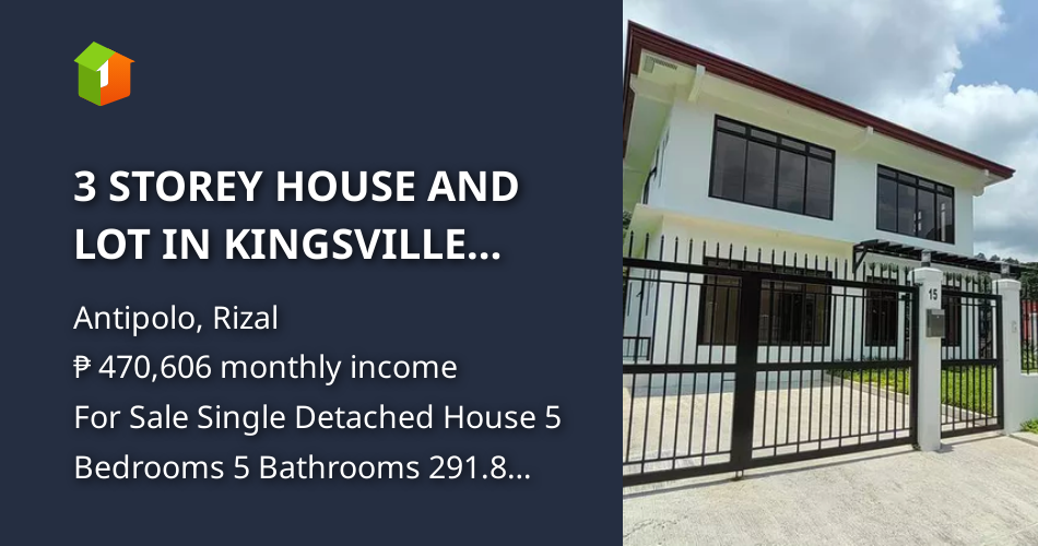 3 STOREY HOUSE AND LOT IN KINGSVILLE ROYALE ANTIPOLO [House and Lot 🏘️