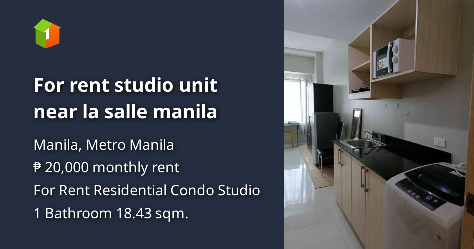 For rent studio unit near la salle manila [Condo 🏙️] (September 2022