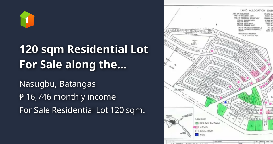 120 sqm Residential Lot For Sale along the highway in nasugbu btgas