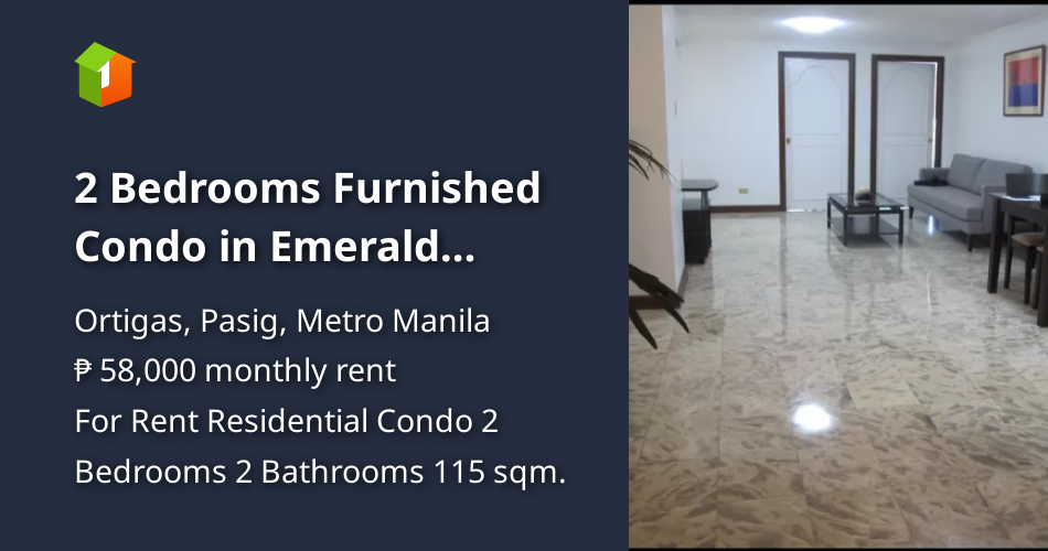 2 Bedrooms Furnished Condo in Emerald Mansion Ortigas CBD [Condo 🏙️
