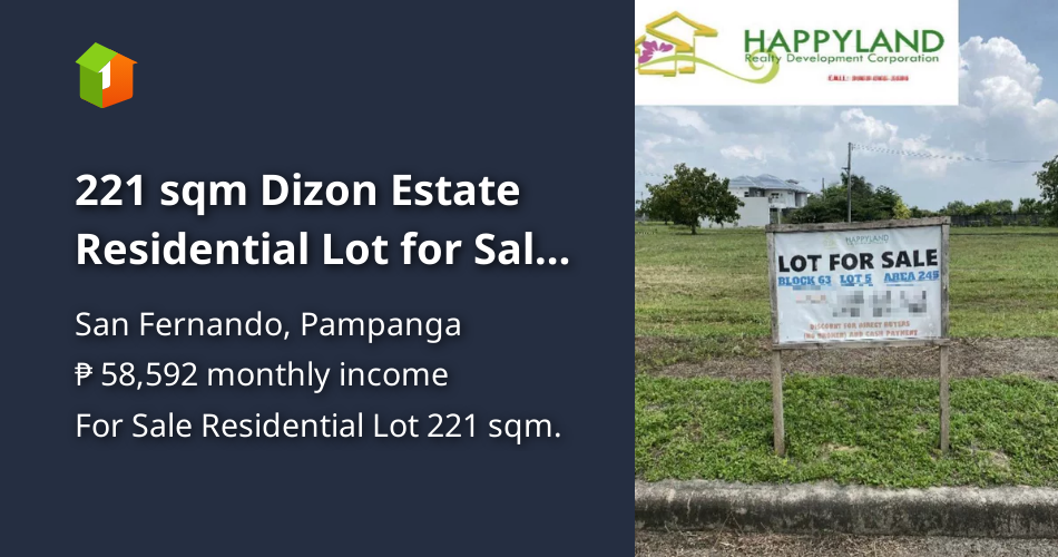 221 sqm Dizon Estate Residential Lot for Sale Blk 65 Lot 6 San Agustin