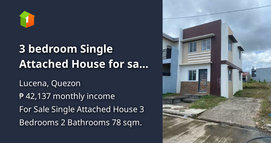 3 bedroom Single Attached House for sale in Lucena City [House and Lot