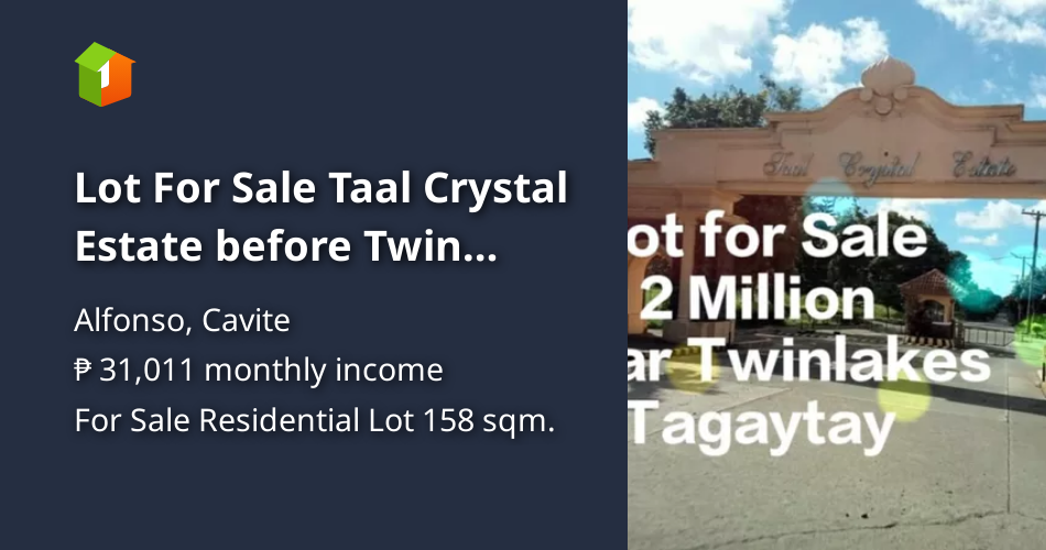 Lot For Sale Taal Crystal Estate before Twin Lakes [Lot 🚜] (August 2024