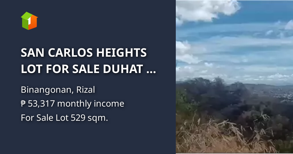 SAN CARLOS HEIGHTS LOT FOR SALE DUHAT ST OVERLOOKING LAGUNA BAY 529SQM