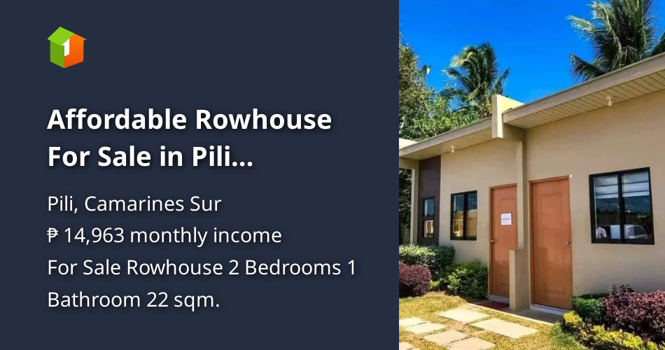Affordable Rowhouse For Sale in Pili Camarines Sur (Also, for OFW