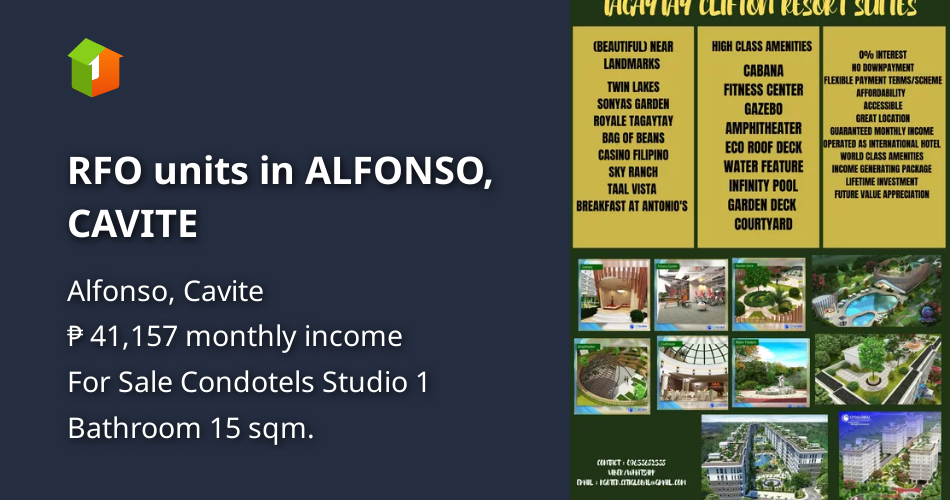 RFO units in ALFONSO, CAVITE [Condo 🏙️] (October 2022) in Alfonso