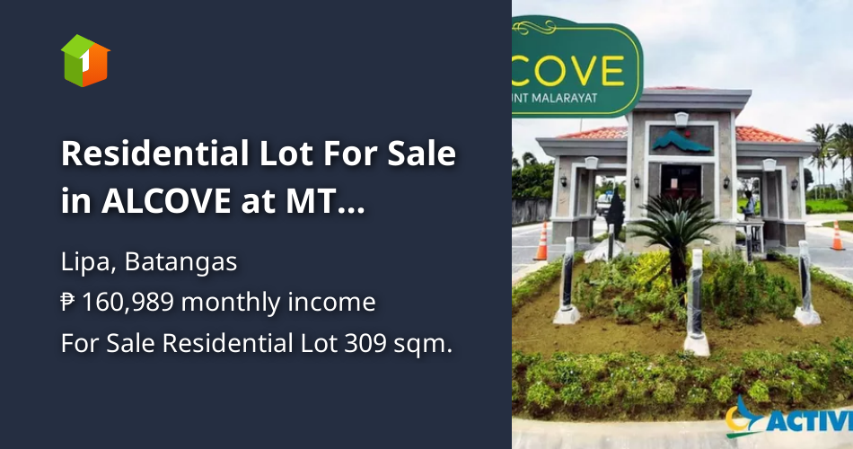 Residential Lot For Sale in ALCOVE at MT MALARAYAT Lipa Batangas [Lot 🚜