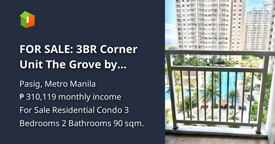Image showcasing FOR SALE: 3BR Corner Unit The Grove by Rockwell Newly Painted Condo ...