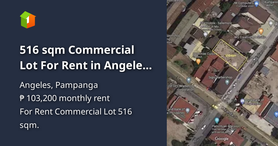 516 sqm Commercial Lot For Rent in Angeles Pampanga [Lot 🚜] (August