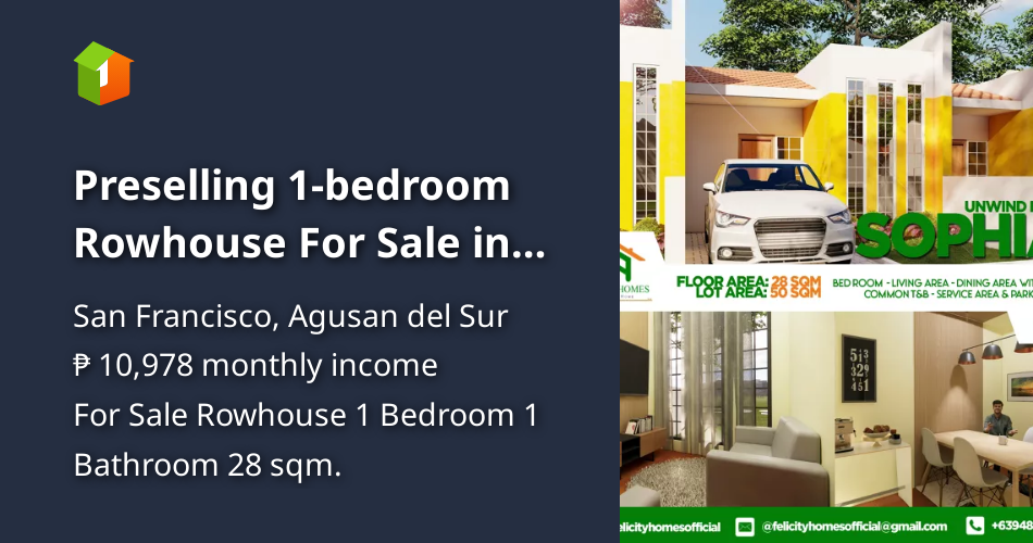 Preselling 1bedroom Rowhouse For Sale in San Francisco Agusan del Sur